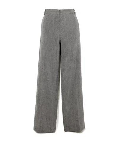 Tibi Wool Straight-leg Pants In Gray