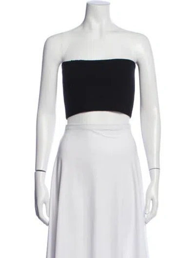 Pre-owned Tibi Wool Strapless Crop Top In Blue