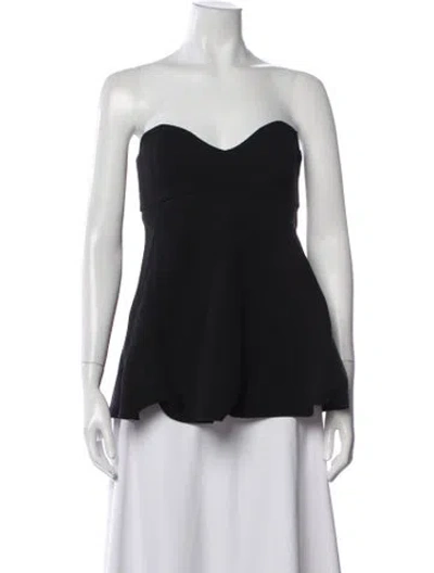 Pre-owned Tibi Wool Strapless Top In Black