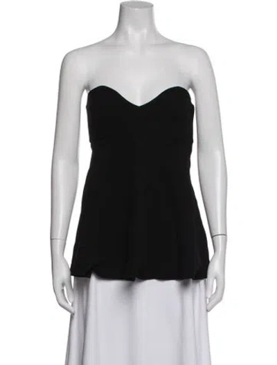 Pre-owned Tibi Wool Strapless Top In Black