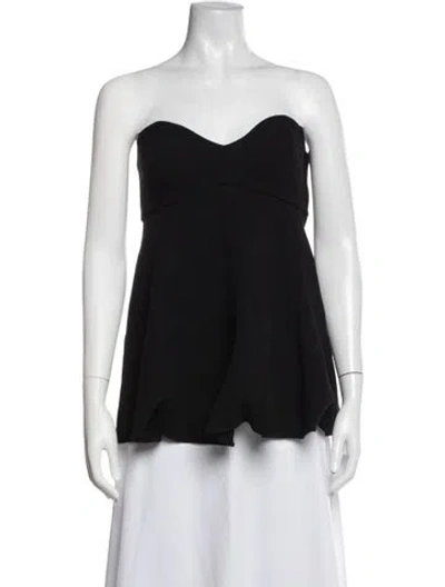Pre-owned Tibi Wool Strapless Top In Black
