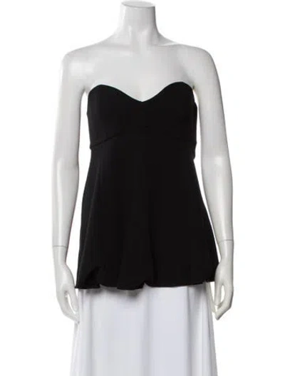 Pre-owned Tibi Wool Strapless Top W/ Tags In Black