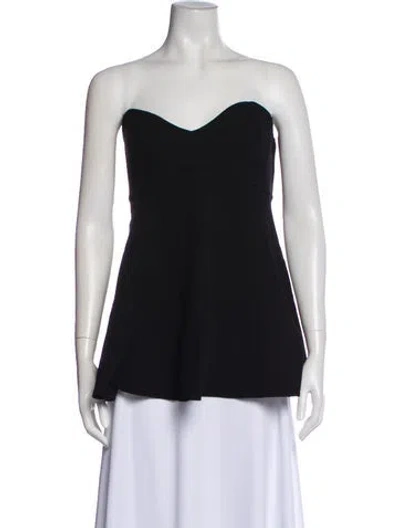 Pre-owned Tibi Wool Strapless Top W/ Tags In Black