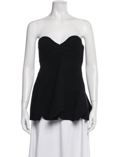 Pre-owned Tibi Wool Strapless Top W/ Tags In Black
