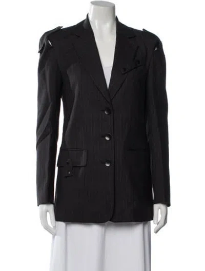 Pre-owned Tibi Wool Striped Blazer In Grey