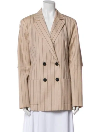 Pre-owned Tibi Wool Striped Blazer In Neutral