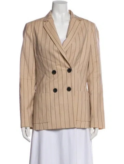 Pre-owned Tibi Wool Striped Blazer In Neutral