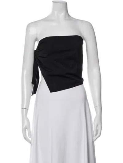 Pre-owned Tibi Wool Striped Crop Top In Black