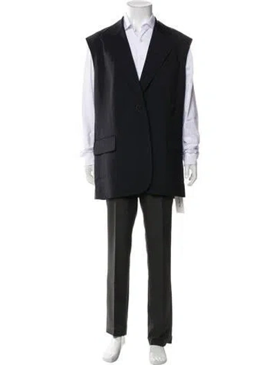 Pre-owned Tibi Wool Striped Suit Vest In Black