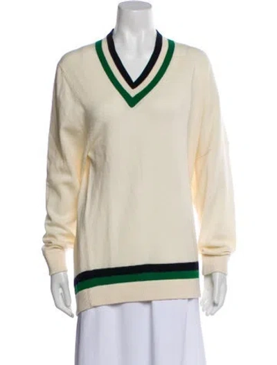 Pre-owned Tibi Wool Striped Sweater In Neutral