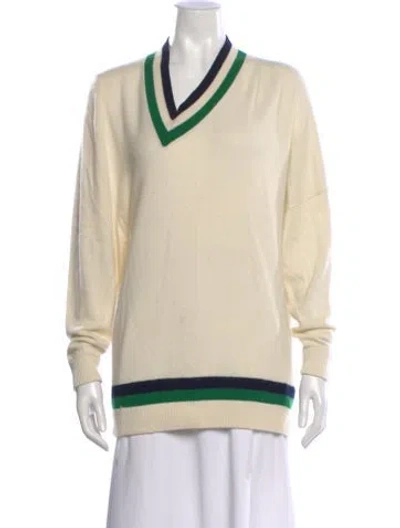 Pre-owned Tibi Wool Striped Sweater In Neutral