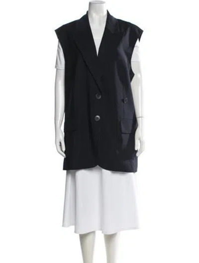Pre-owned Tibi Wool Striped Vest In Black