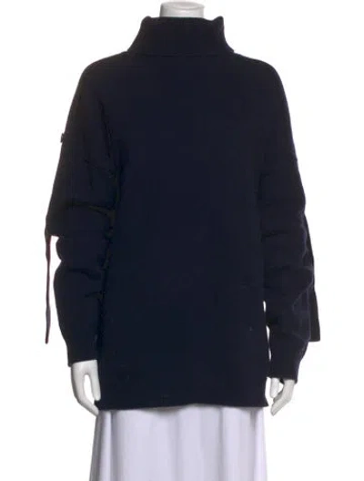Pre-owned Tibi Wool Turtleneck Sweater In Blue