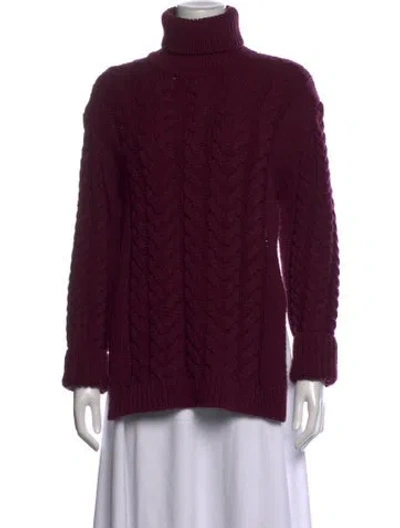 Pre-owned Tibi Wool Turtleneck Sweater In Burgundy