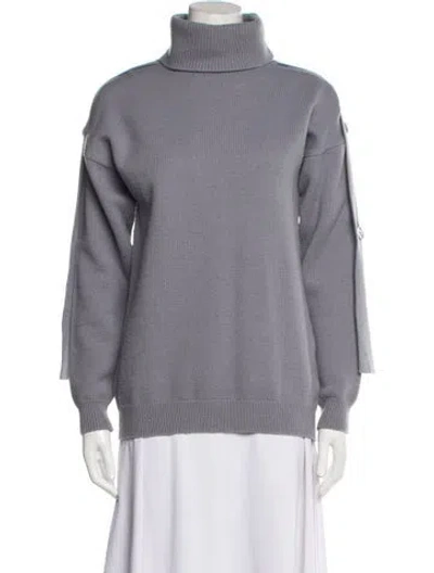 Pre-owned Tibi Wool Turtleneck Sweater In Gray