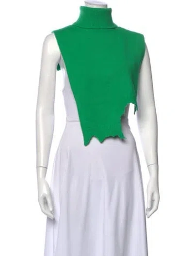 Pre-owned Tibi Wool Turtleneck Sweater In Green