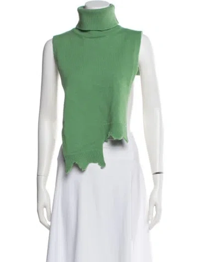 Pre-owned Tibi Wool Turtleneck Sweater In Green