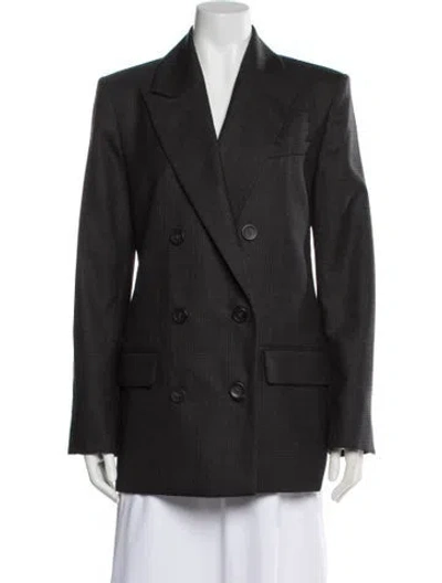 Pre-owned Tibi Wool Tweed Pattern Blazer In Black