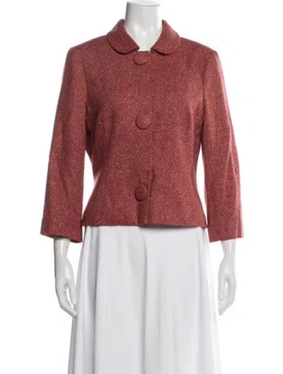 Pre-owned Tibi Wool Tweed Pattern Jacket W/ Tags In Red
