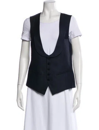 Pre-owned Tibi Wool Vest W/ Tags In Blue