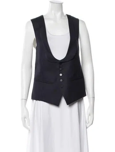 Pre-owned Tibi Wool Vest W/ Tags In Blue