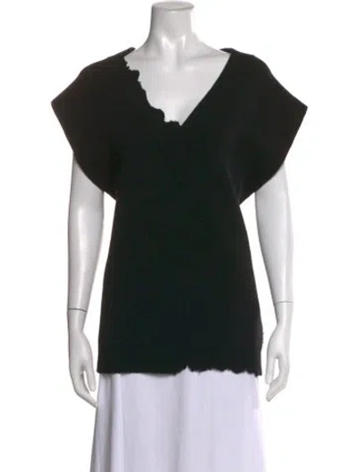 Pre-owned Tibi Wool V-neck Sweater In Black