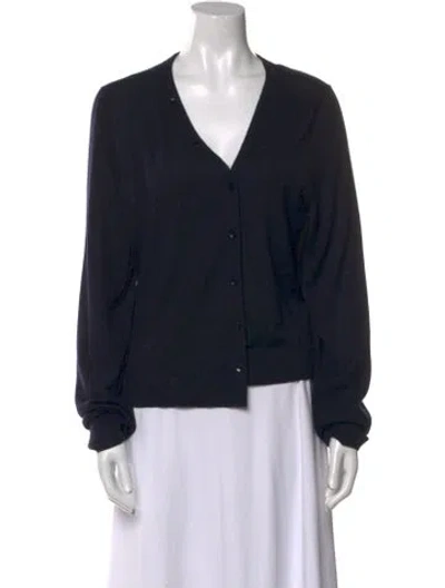 Pre-owned Tibi Wool V-neck Sweater In Blue