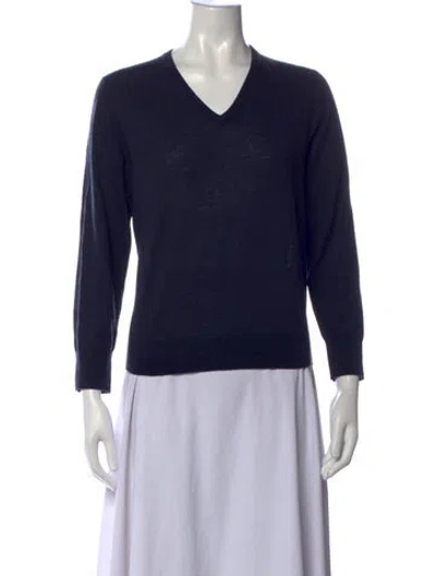 Pre-owned Tibi Wool V-neck Sweater In Blue