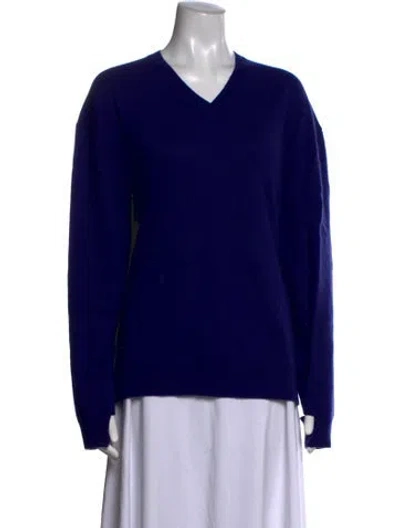Pre-owned Tibi Wool V-neck Sweater In Blue