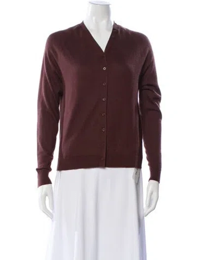 Pre-owned Tibi Wool V-neck Sweater In Brown