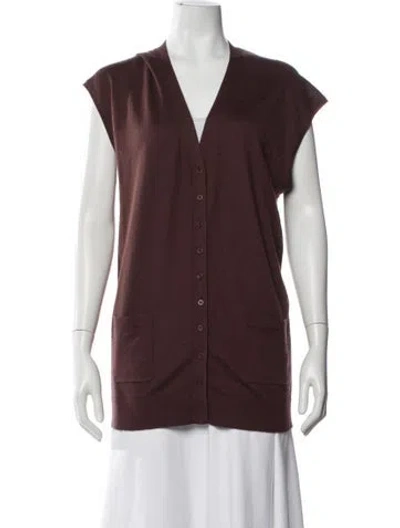 Pre-owned Tibi Wool V-neck Sweater In Brown
