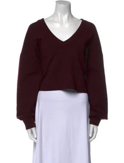 Pre-owned Tibi Wool V-neck Sweater In Burgundy