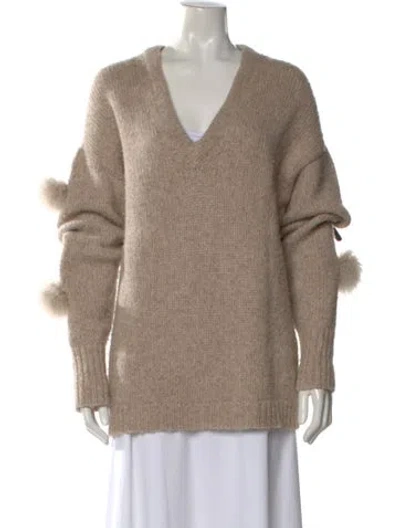 Pre-owned Tibi Wool V-neck Sweater In Neutral