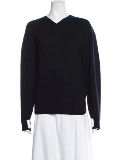 Pre-owned Tibi Wool V-neck Sweater W/ Tags In Blue