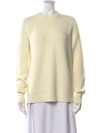 Pre-owned Tibi Wool V-neck Sweater W/ Tags In Neutrals