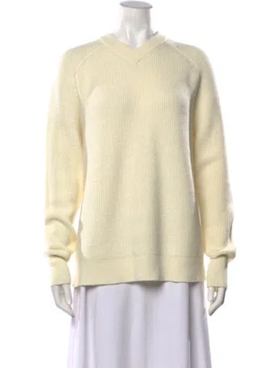 Pre-owned Tibi Wool V-neck Sweater W/ Tags In Neutrals