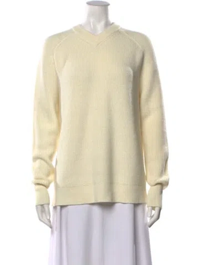 Pre-owned Tibi Wool V-neck Sweater W/ Tags In Neutrals