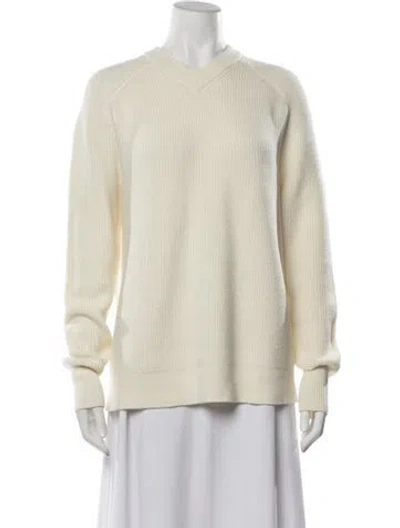 Pre-owned Tibi Wool V-neck Sweater W/ Tags In Neutrals