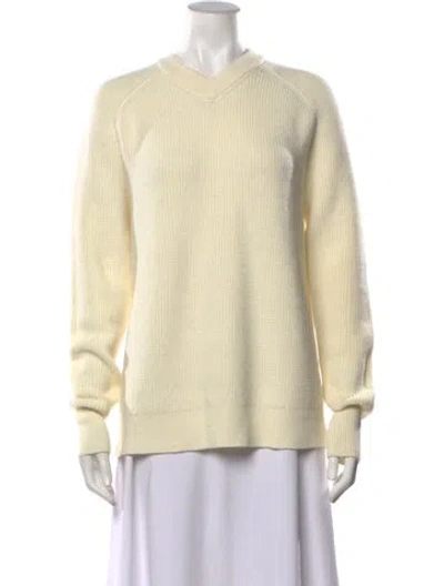 Pre-owned Tibi Wool V-neck Sweater W/ Tags In White