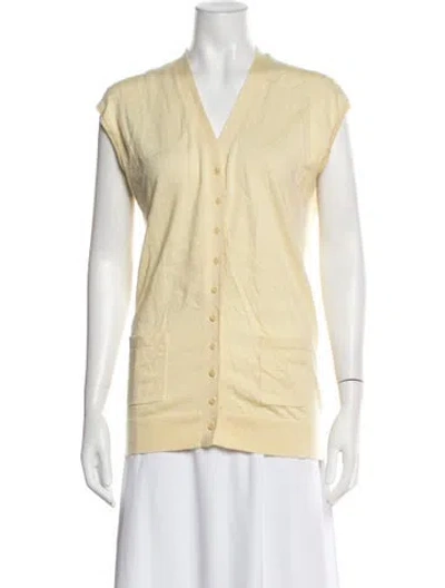 Pre-owned Tibi Wool V-neck Sweater In Yellow