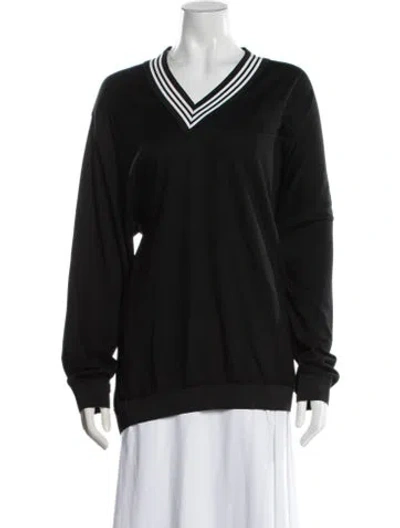 Pre-owned Tibi Wool V-neck Sweatshirt In Black