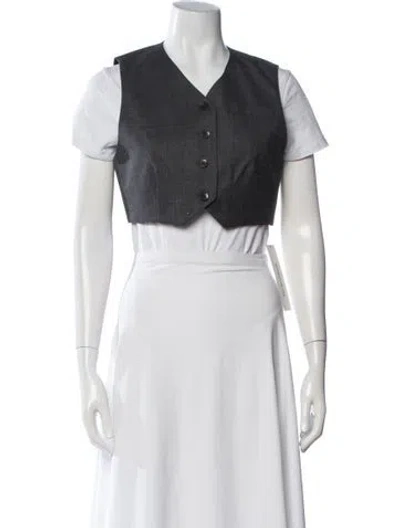 Pre-owned Tibi Wool V-neck Top In Black