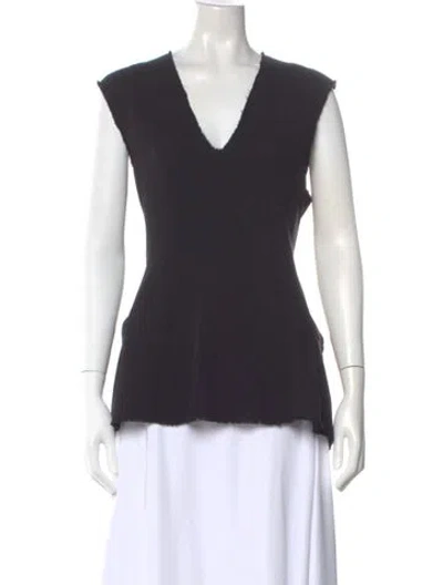 Pre-owned Tibi Wool V-neck Top In Blue