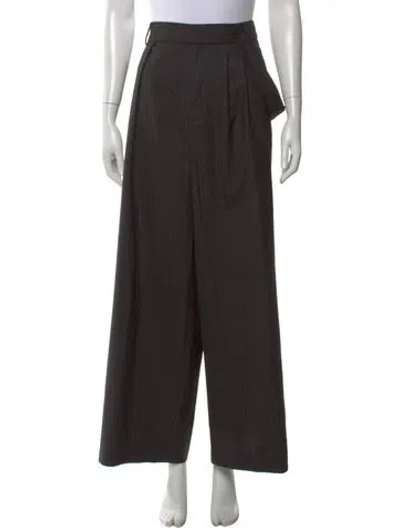 Pre-owned Tibi Wool Wide Leg Pants In Black