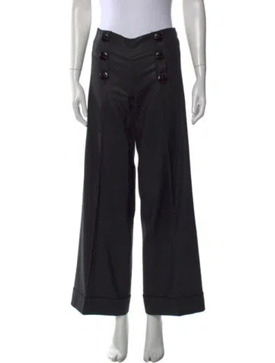 Pre-owned Tibi Wool Wide Leg Pants In Black