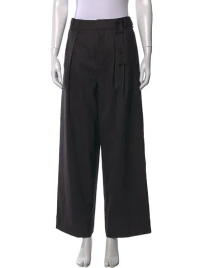 Pre-owned Tibi Wool Wide Leg Pants In Black