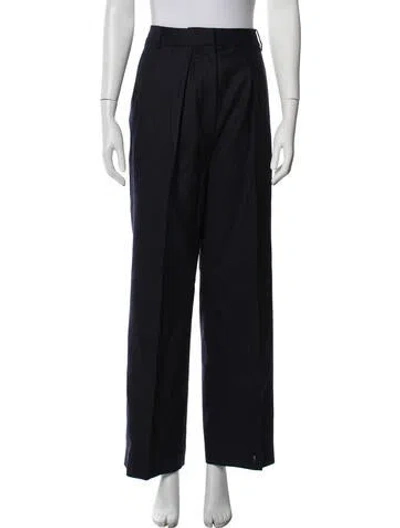 Pre-owned Tibi Wool Wide Leg Pants In Blue