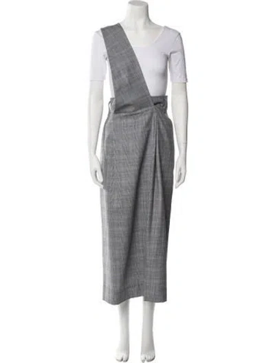 Pre-owned Tibi Wool Wide Leg Pants In Gray
