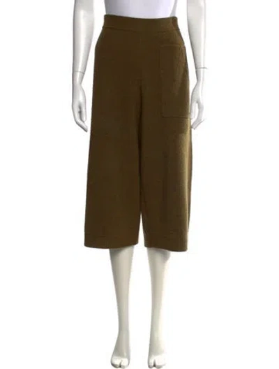 Pre-owned Tibi Wool Wide Leg Pants In Green