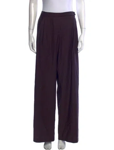Pre-owned Tibi Wool Wide Leg Pants In Purple